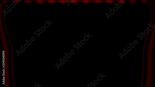 Red Curtains Pulled Back Spotlight Animation Alpha Channel