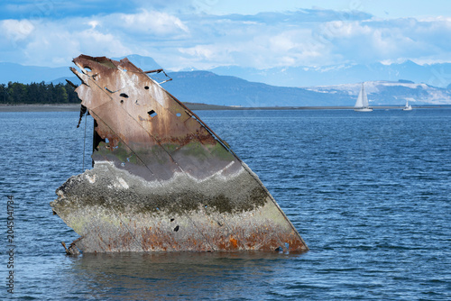 Bild auf Leinwand Historic Shipwreck at Royston Breakwater
