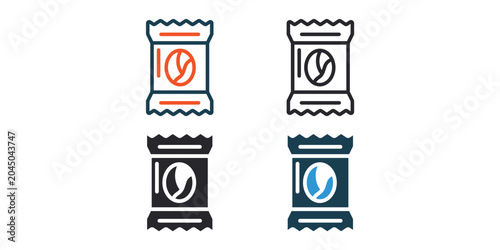 Foto snack icons outline and Flat Style,transparent background