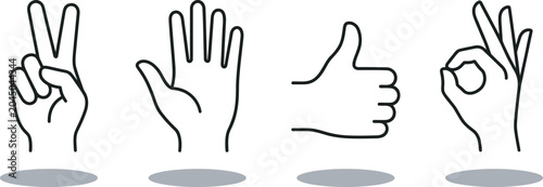Photos Vector illustration of hand gestures