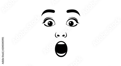 Foto Close up illustration of a human face with a surprised expression surprise expre
