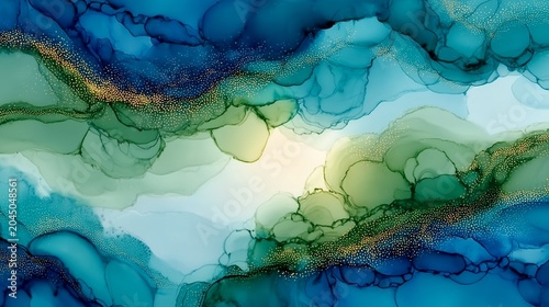 World Environment Day Abstract of Flowing Blue and Green Nature, Renewal, Climate Care, and Hope