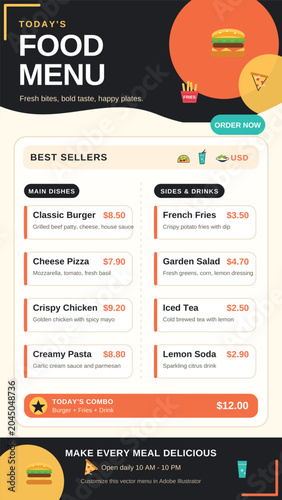 Food Menu Design Vector
