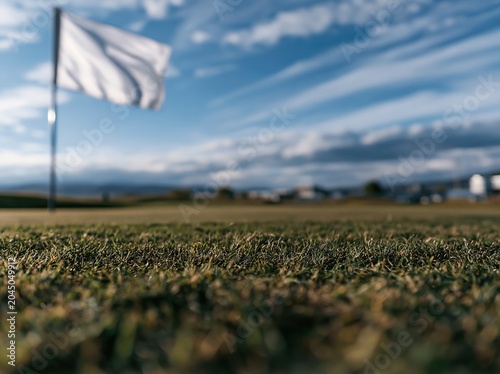 Golf Course Flag Fluttering in the Wind