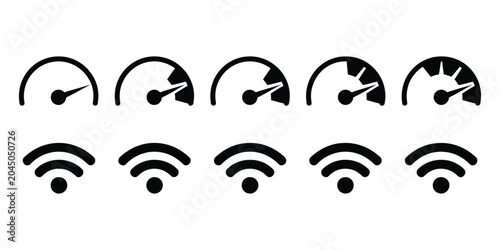 Tableau sur toile Network Speed Test Icon Featuring WiFi Signal and Broadband Connection Measureme