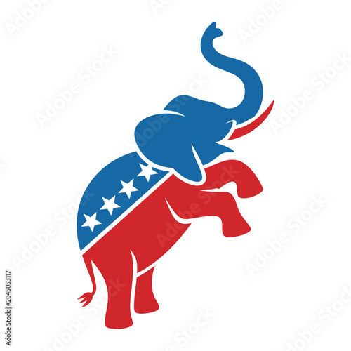 Tableau sur toile Republicans Elephant Symbol Vector Illustration Representing Political America,
