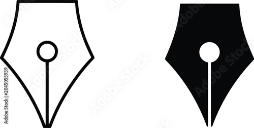 Schilderij op canvas Fountain pen nib writing vector illustration.