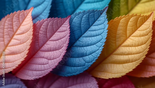 Vibrant Multicolored Leaves Abstract Pattern Background.