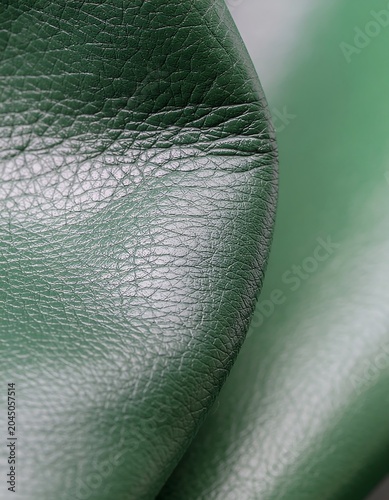 Green Textured Leather Surface Close Up Detail