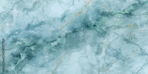 Cuadro en lienzo An abstract blue water and ice texture featuring a cold frozen surface with a natural winter pattern and subtle white frost splashes
