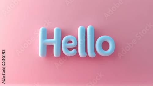 Blue hello text on pink background
