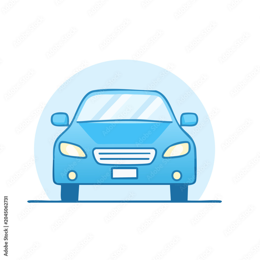 Fototapeta premium Blue car illustration