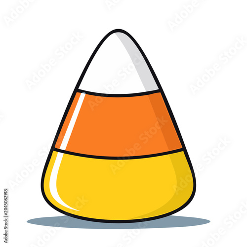 Flat design illustration of a single candy corn