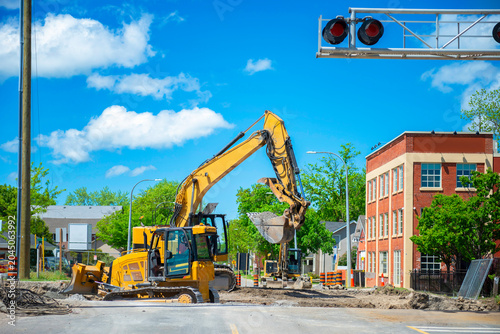 Photography Railway construction in Canada, construction site