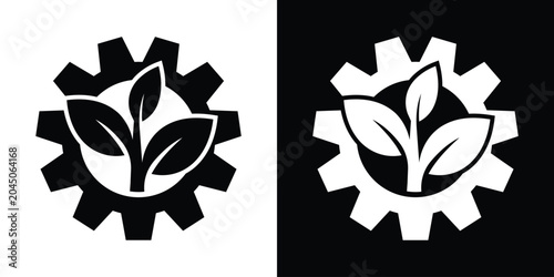 Tableau sur toile Environmental love concept icon featuring a small growing plant inside a heart shape