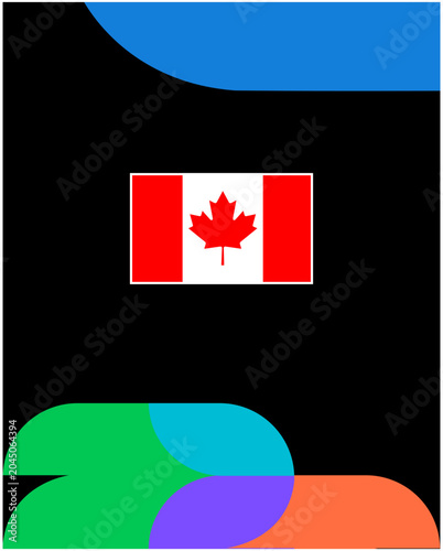 Canada Flag United States Football Final 2026 Emblem American Countries Teams Design Vector Illustration