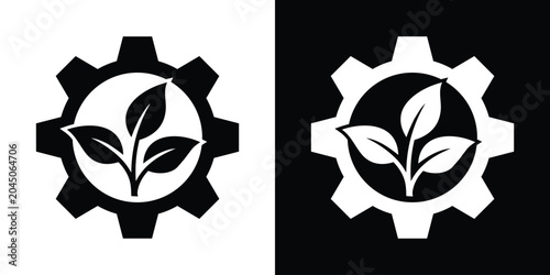 Fotografie Environmental love concept icon featuring a small growing plant inside a heart shape