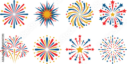 Obraz na płótnie 250th Independence Day Celebration Banner With Confetti And Bunting For 4th of J