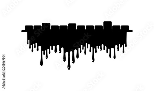 Black and white combine harvester, agricultural tractor, farming vehicle, illustration
