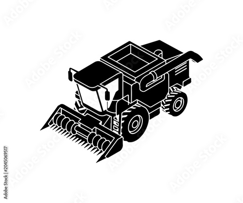 Black garbage truck, waste management vehicle, sanitation truck, vector illustration