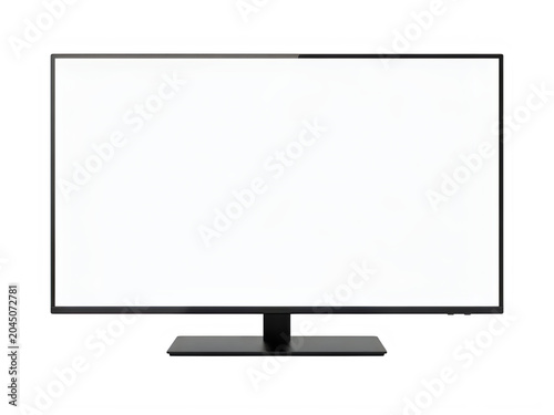 Modern flat screen tv on a stand isolated on white background