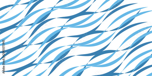 Minimalist wavy seamless pattern background. Blue water curve wave line. Chinese and Japanese traditional oriental blue texture. Asian ornament. Repeat texture for wallpaper. Vector illustration