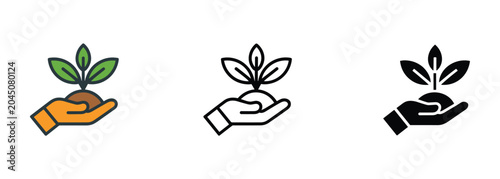 Foto Hand holding sprout