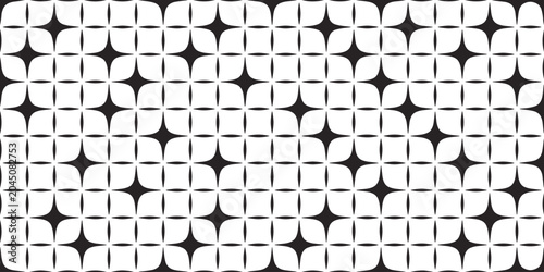 Fotografie Black and white geometric star pattern background Keywords: geometric, pattern,