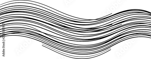 Wavy lines, abstract wave pattern, black and white vector design, modern minimalist graphics