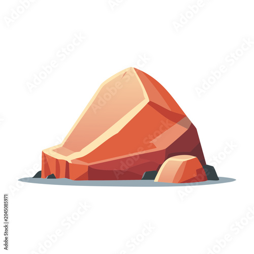 Stylized rock formation with flat design