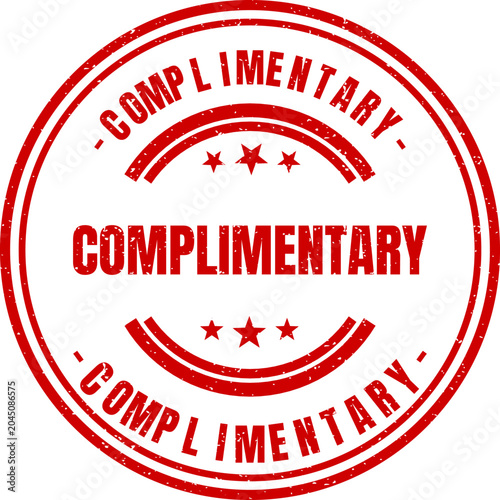 Tableau sur toile A red grunge rubber stamp with the text complimentary for promotional items or s