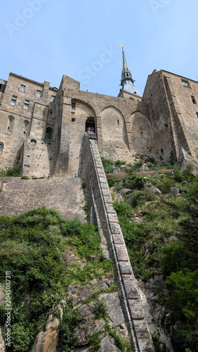 Tableau sur toile Historic supply transport ramp with sled at Mont Saint-Michel, Normandy, France