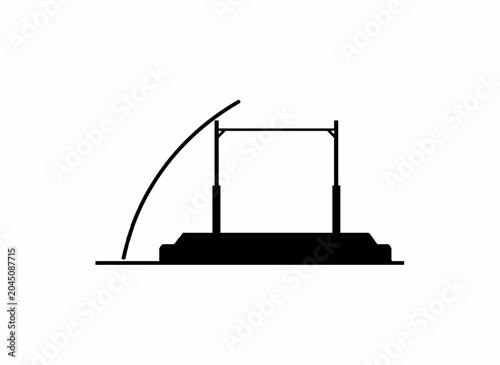 Cuadro en lienzo Horizontal Bar: A stylized illustration depicts a horizontal bar setup, symbolizing athleticism and the pursuit of gymnastic excellence