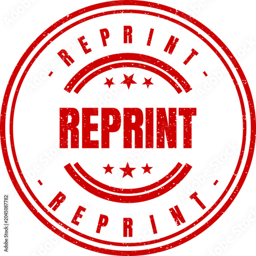 Fotografie Circular red ink stamp with the word reprint centered for marking documents and