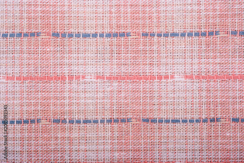 Konstfotografi Woven fabric with pink and blue stripe pattern texture