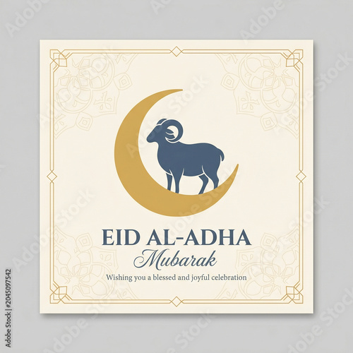 Elegant Eid al-Adha Mubarak Greeting Card Design