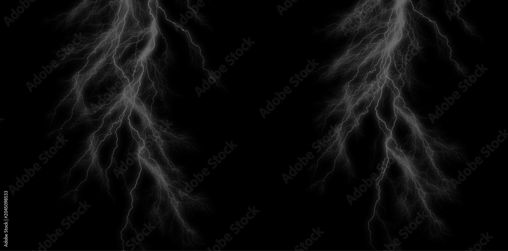 Fototapeta premium Lightning bolt electric discharge on black background