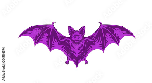 Purple, stylized, abstract, of a butterfly with spread wings
