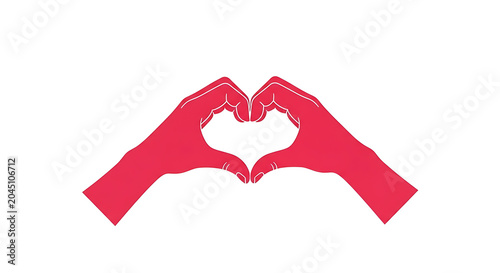 Red of a stylized, abstract flame shape symbol