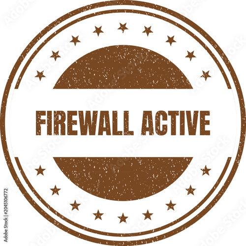 Canvas Print Round vintage style grunge rubber stamp mark with the text that says firewall ac