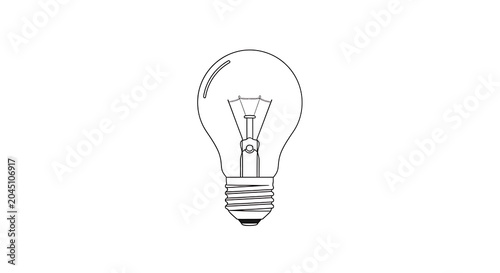 Simple line of a classic incandescent light bulb filament base
