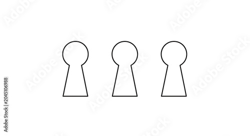 Simple line of three human figures standing side by side