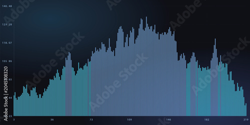 Bild auf Leinwand Abstract financial bar chart showing stock market trends and data fluctuations v