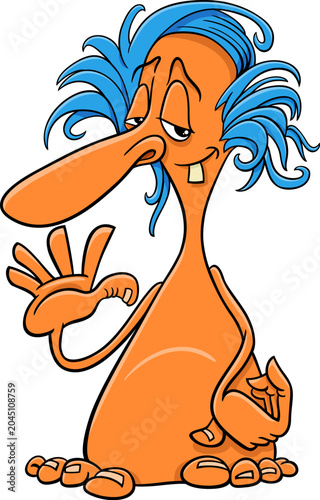 funny weird fantasy character cartoon illustration