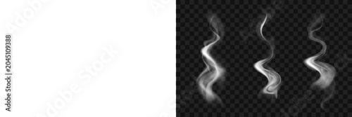 Cuadro en lienzo Realistic steam or smoke on hot tea coffee food PNG