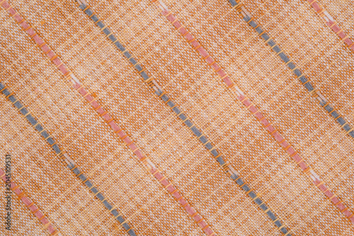 Canvastavla Textured fabric with diagonal plaid pattern in pink and blue stripes