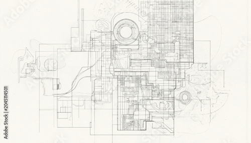 Architectural Blueprint Design Sketch