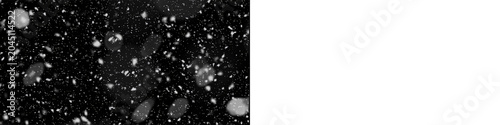 Canvas Print Dense snowfall texture with varying particle sizes and soft background blur for winter season creative layouts
