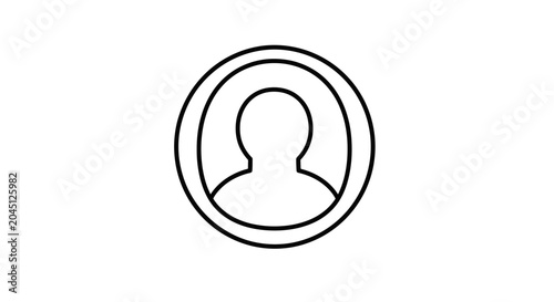 Simple User Profile Icon Outline Vector Art