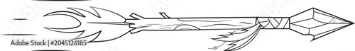 Foto Flecha indigena Lineart preto e branco - Indigenous Arrow Lineart black and whit